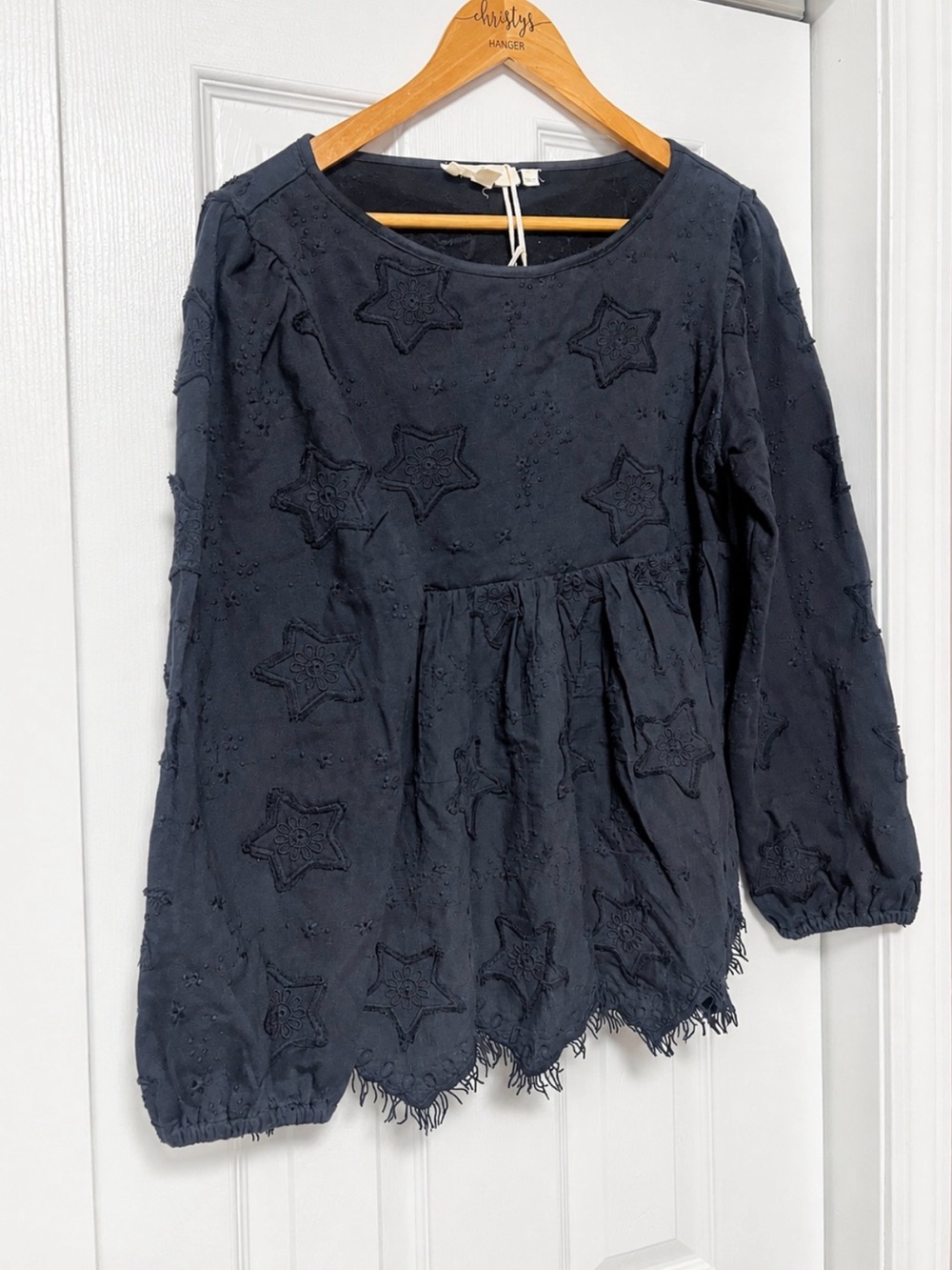 Anthropologie Forever That Girl Starstruck Embroidered Babydoll Top S NWT